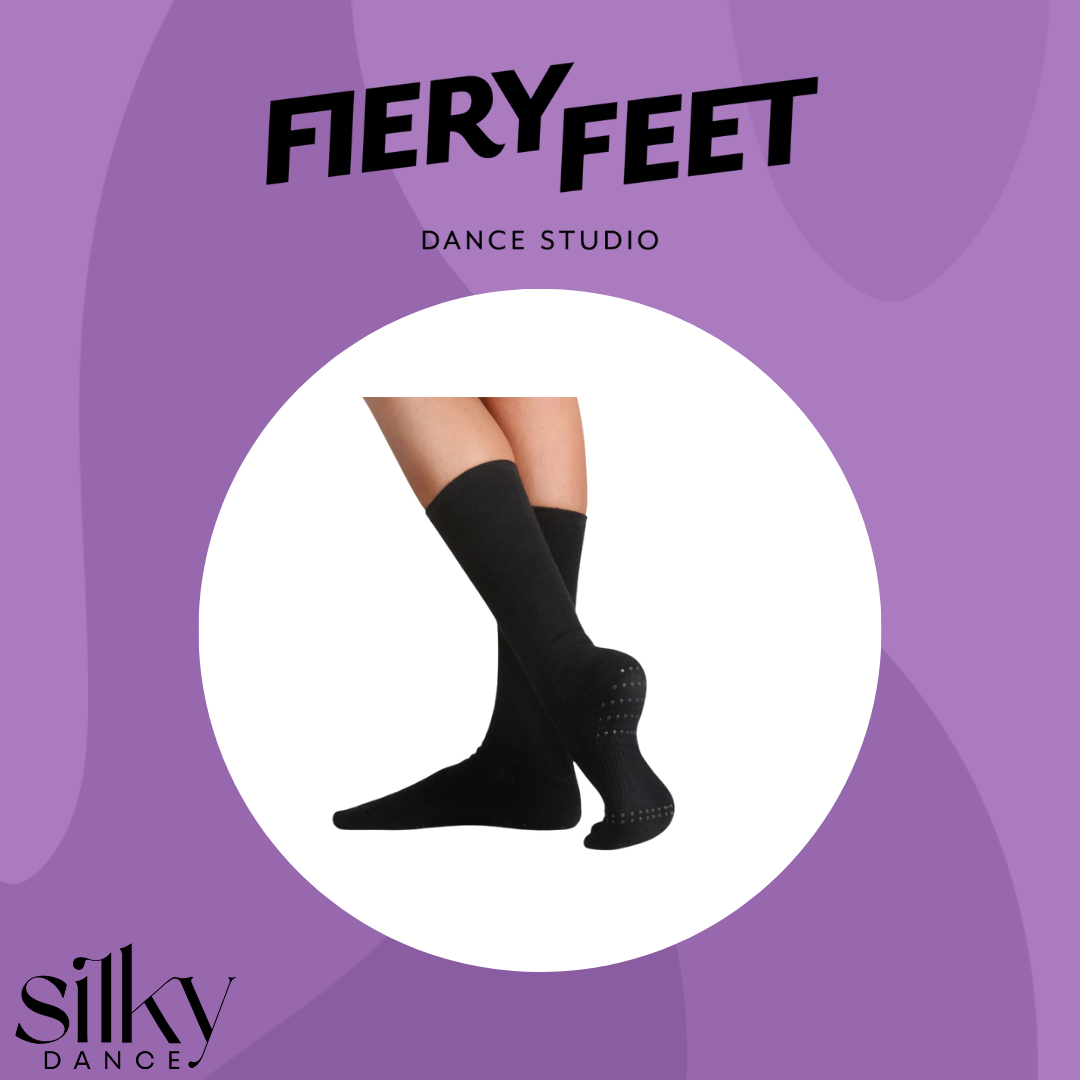 Silky Black Grip Socks